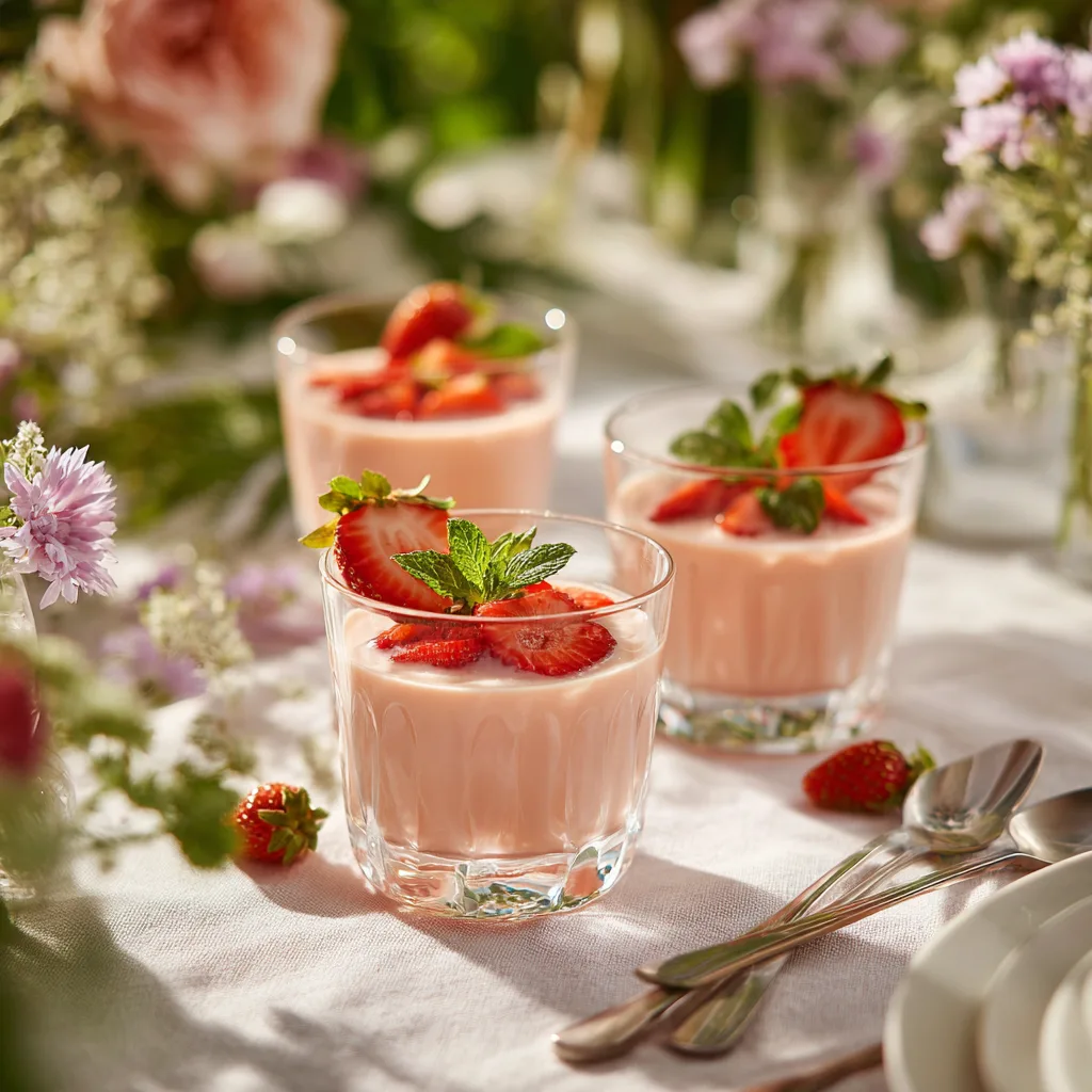 Erdbeerlimes serviert in Gläsern Tischdekoration