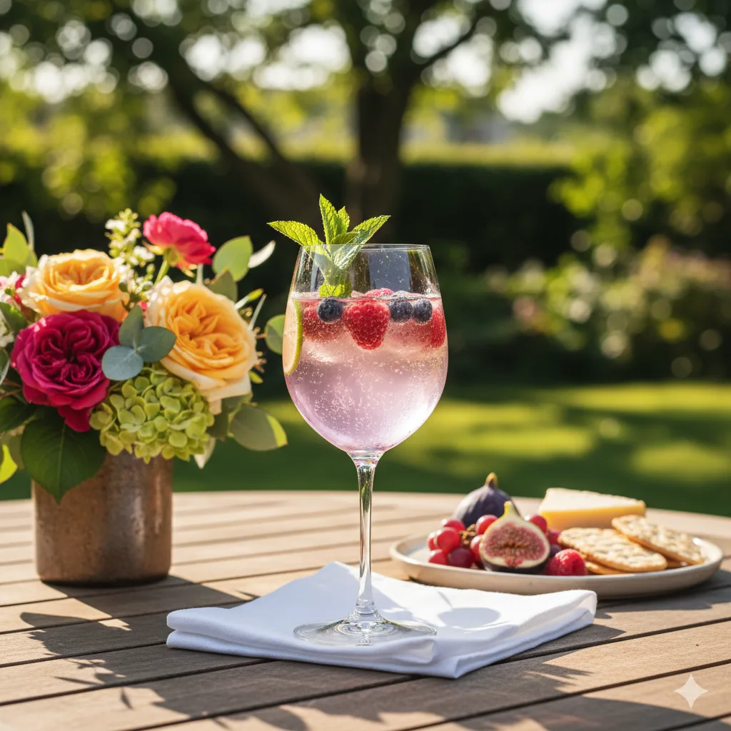 Elegant serviertes alkoholfreies Getränk auf gedecktem Tisch – einfache alkoholfreie Getränke Rezepte