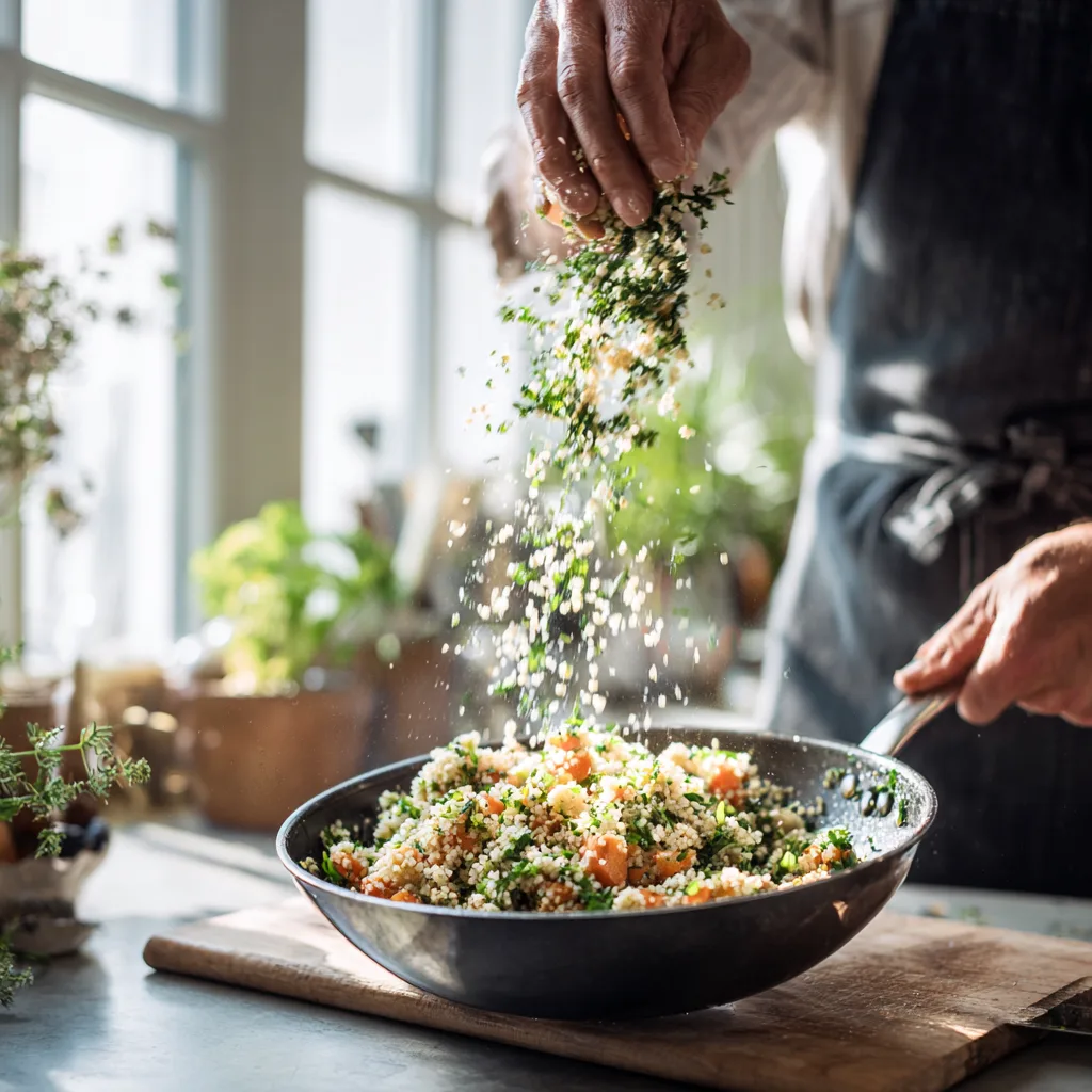 Quinoa Bowl mit Avocado Zubereitung – Schritt-für-Schritt Anleitung in moderner Küche