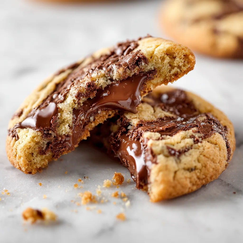 Nutella Kekse Nahaufnahme weicher Kern Schokolade