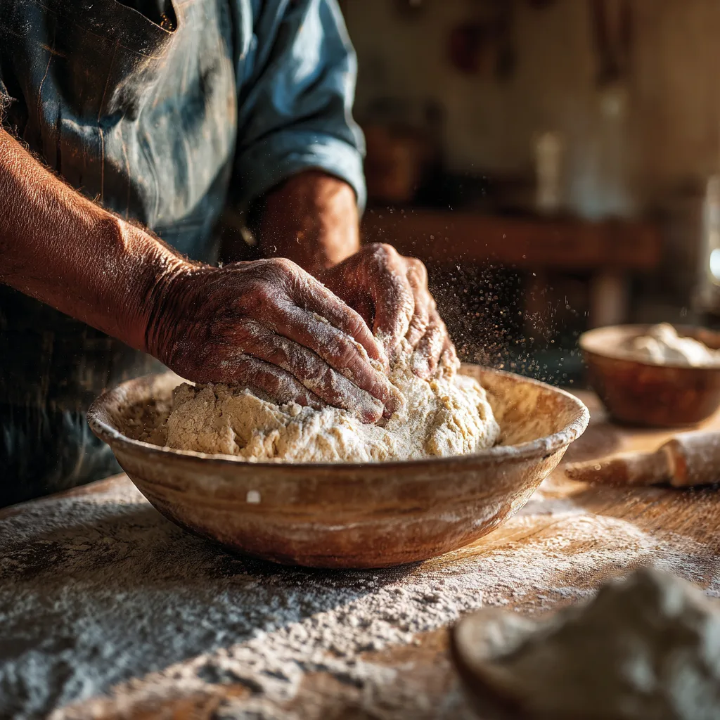 Hefeteig für Bienenstich kneten – Schritt 1 der Zubereitung