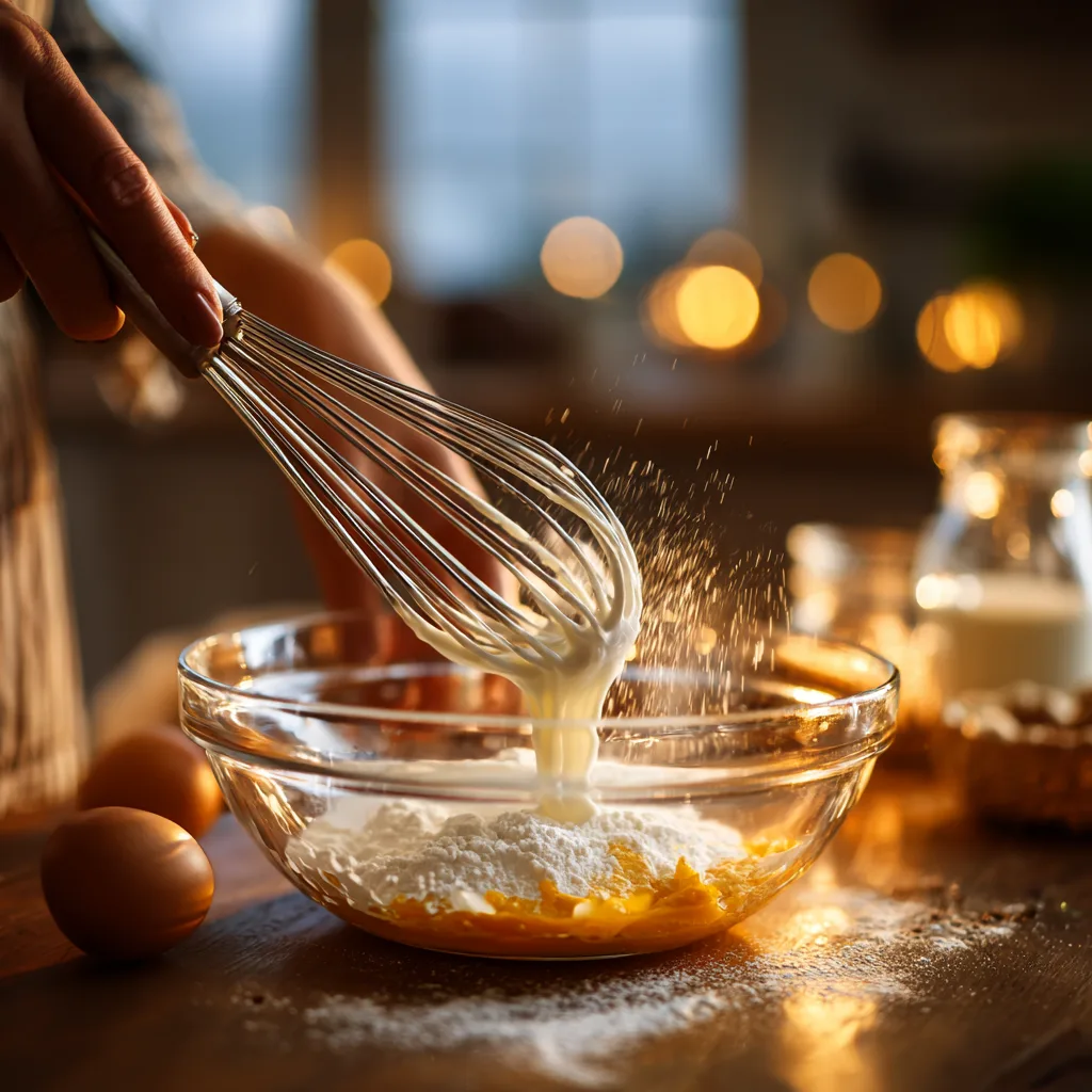 Teig für Erdbeer-Clafoutis Liebe zubereiten