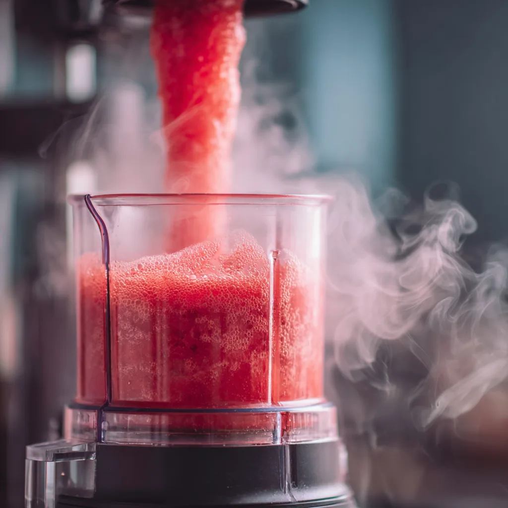 Erdbeerpüree für Erdbeer Gelato im Mixer