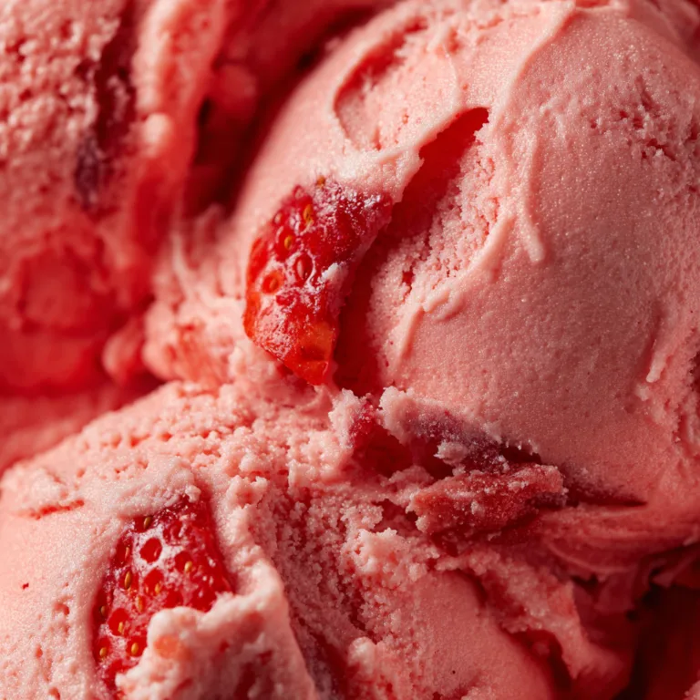 Nahaufnahme Erdbeer Gelato Textur