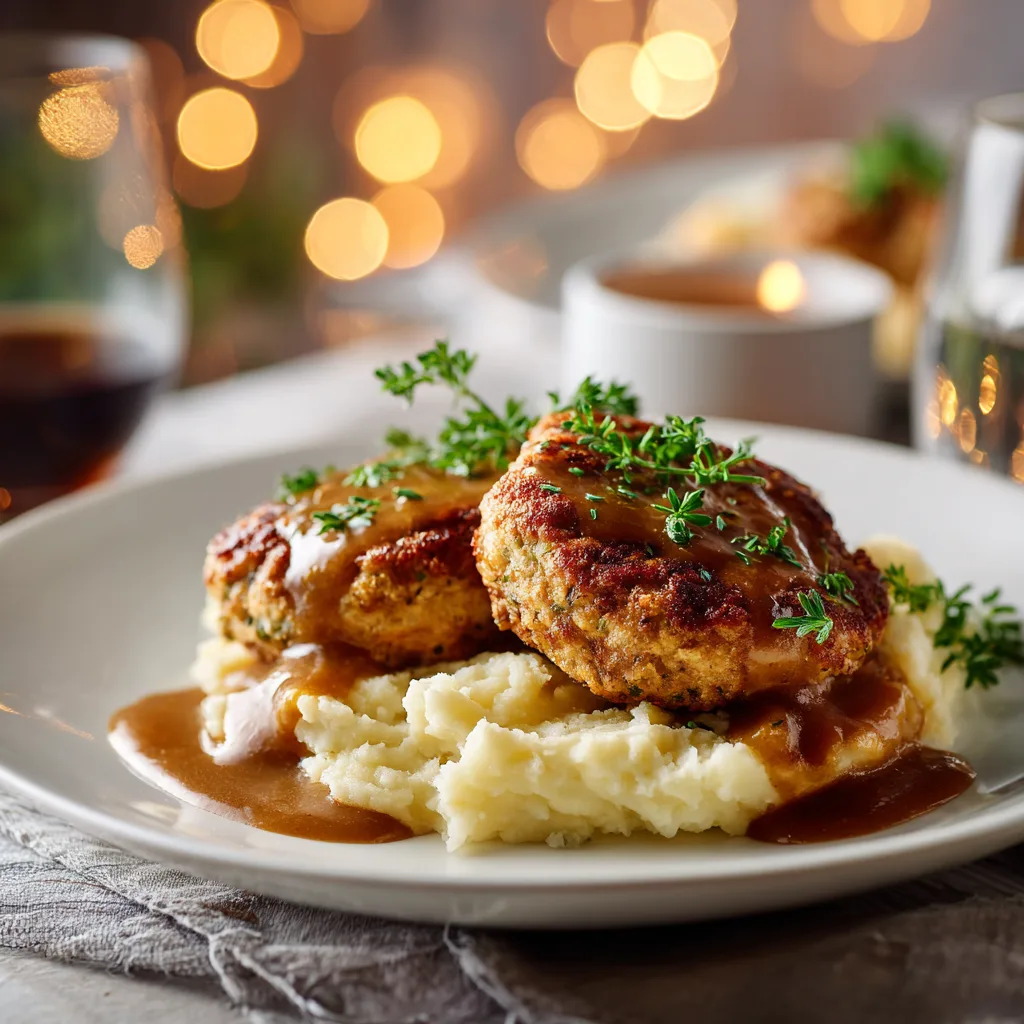 Frikadellen selbst machen – fertig serviert mit Kartoffelpüree und Sauce