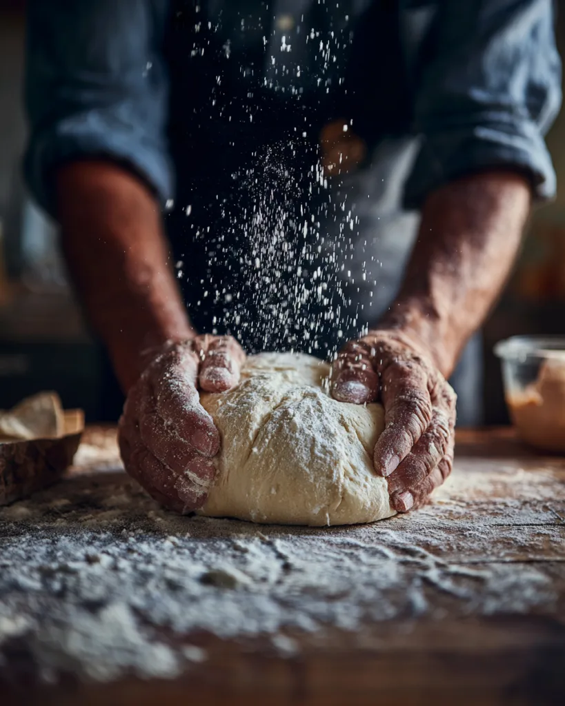 Hefeteig für Berliner mit Vanillecreme kneten