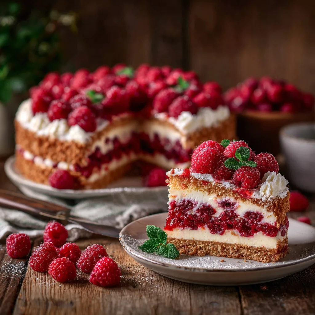Rosa Himbeercreme mit Mascarpone für die Himbeertorte wird gerührt