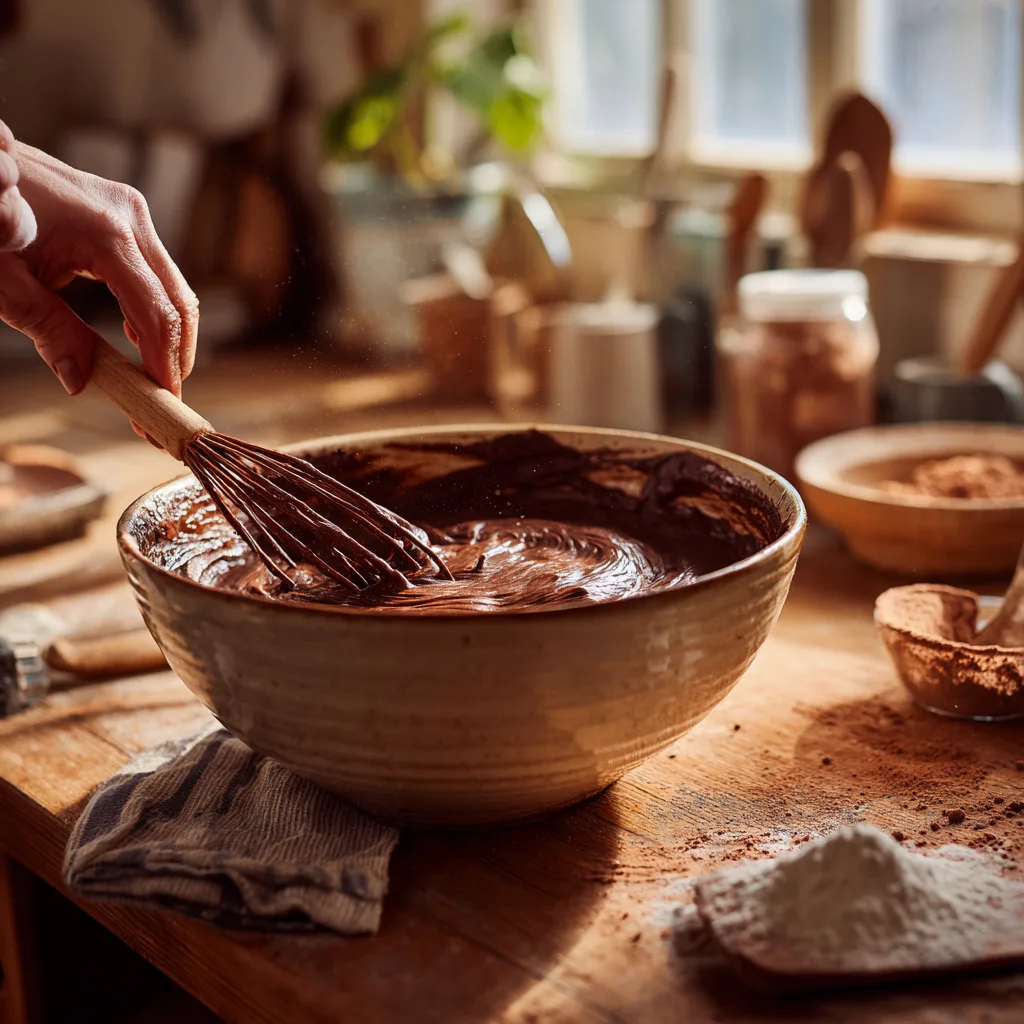 Schoko-Kirsch-Kuchen Teig vorbereiten – Kirsch Schoko Genuss Schritt 1