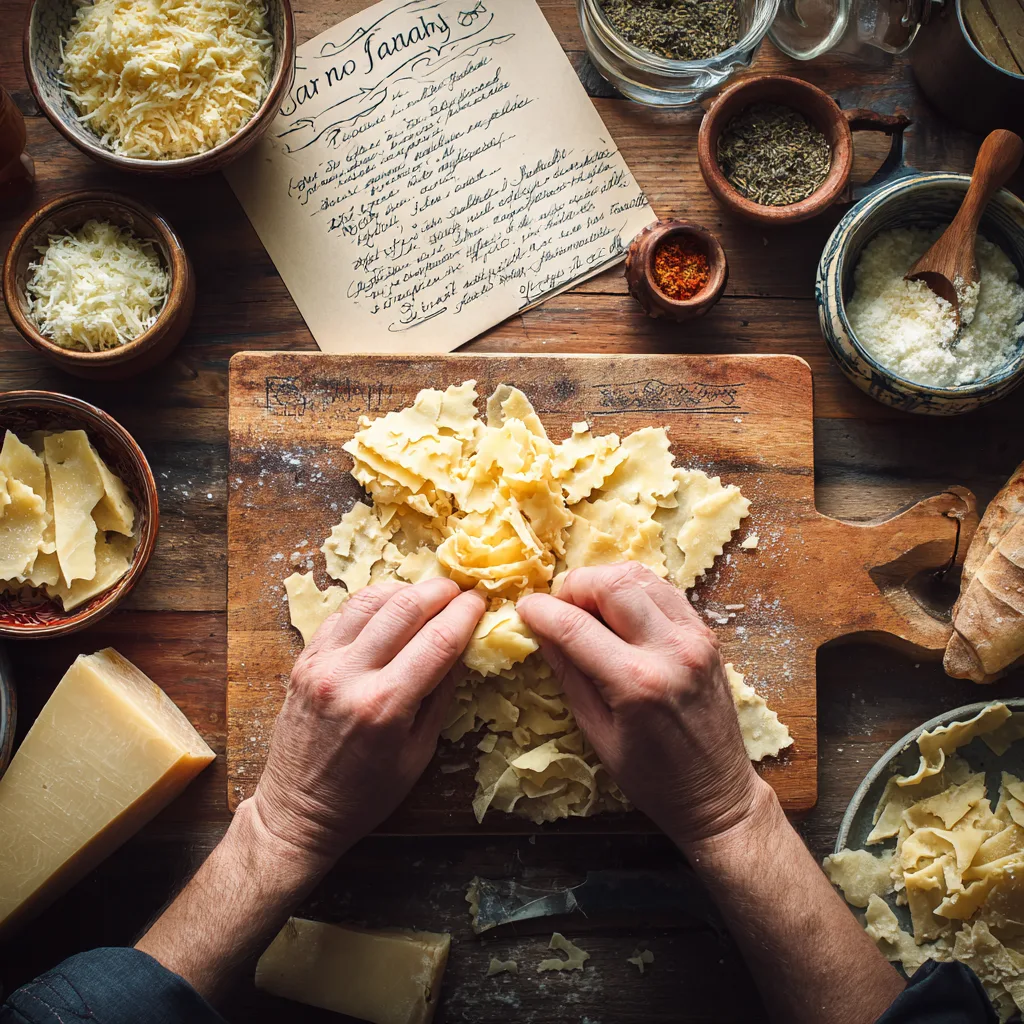 Lasagneplatten zerbrechen – Vorbereitung für Lasagna Soup Dekonstruiert