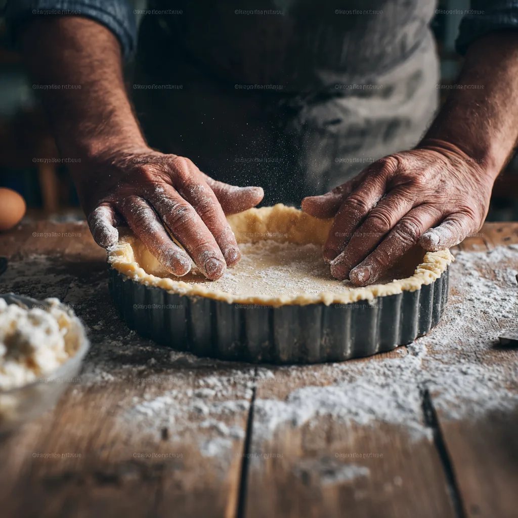 Pflaumenkuchen Teig in Springform drücken – Schritt 1