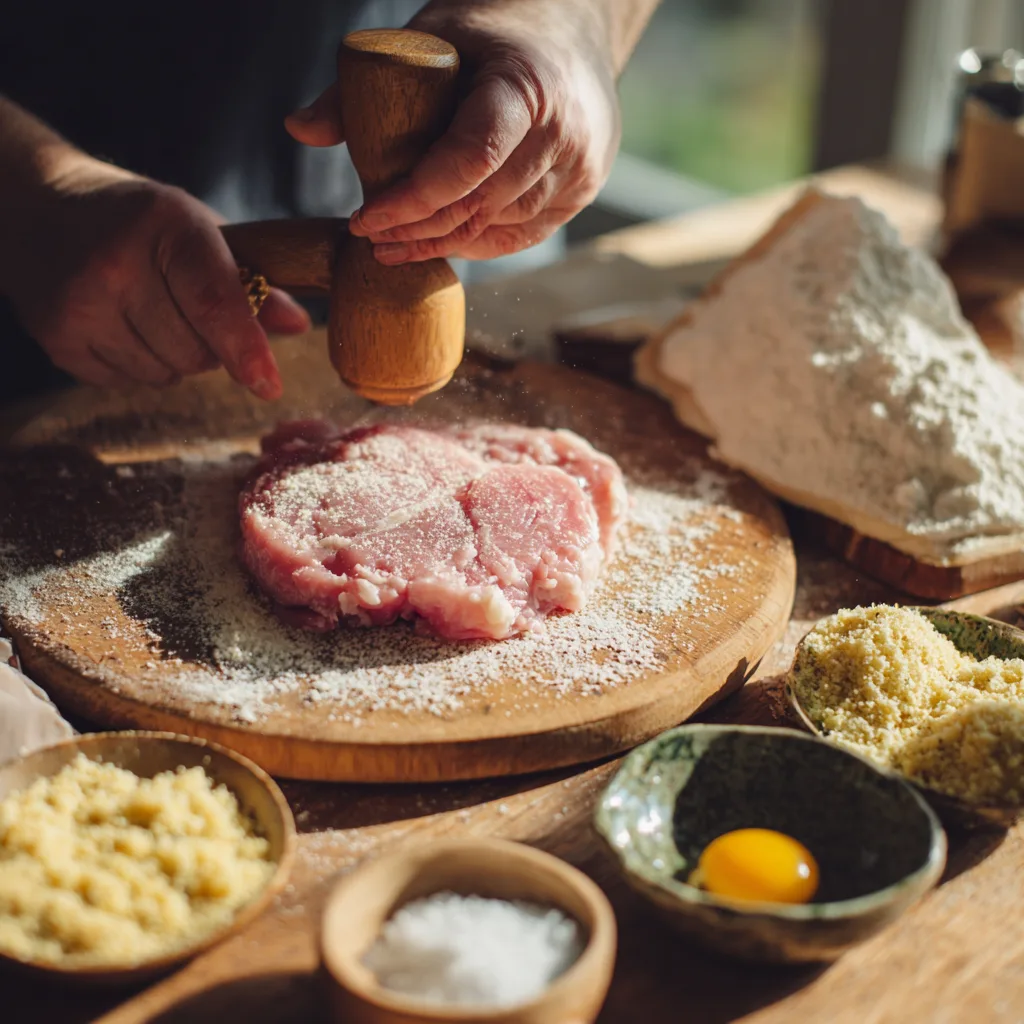 Schnitzel klopfen Vorbereitung Rezept
