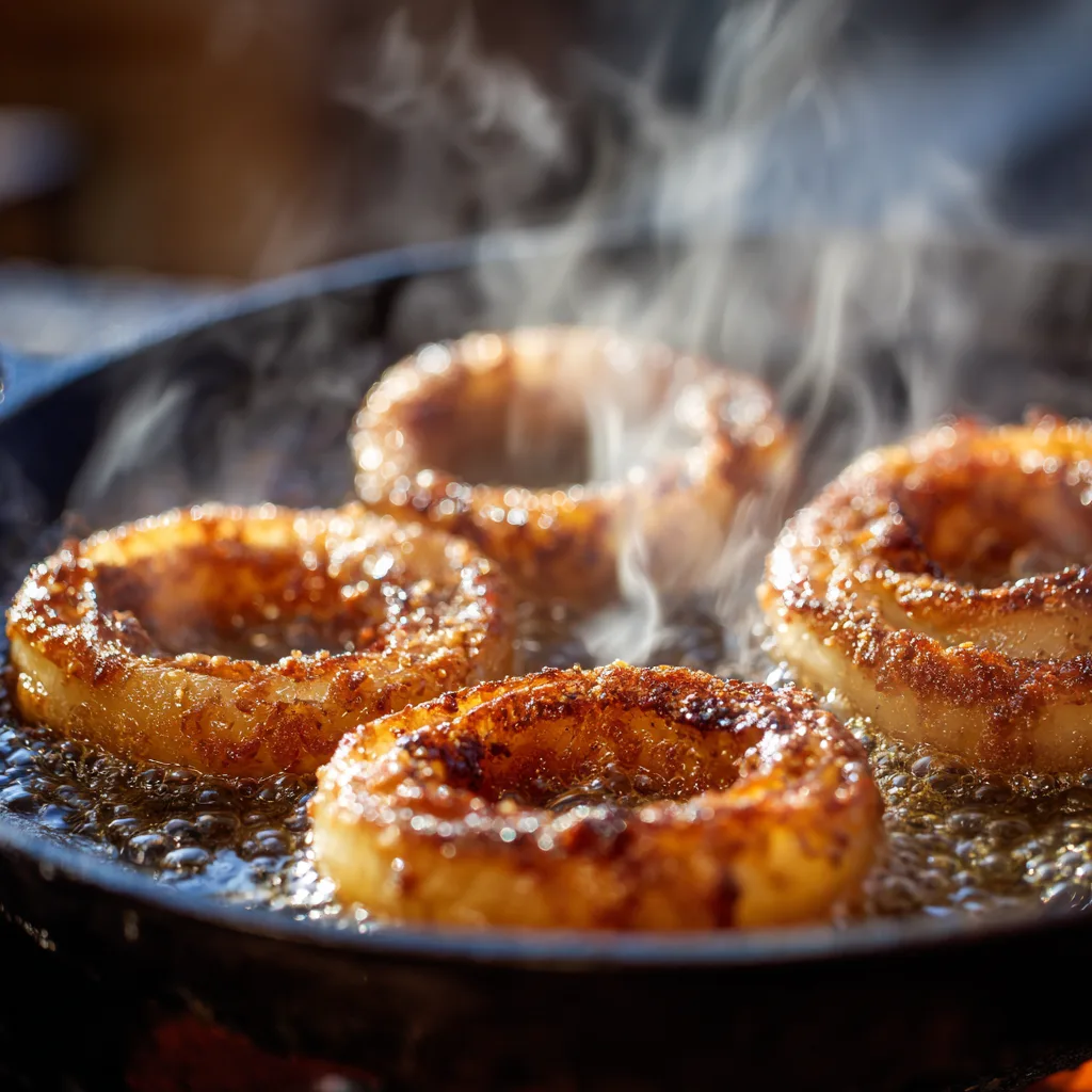 Röstzwiebeln in Butter braten für Käsespätzle mit Röstzwiebeln